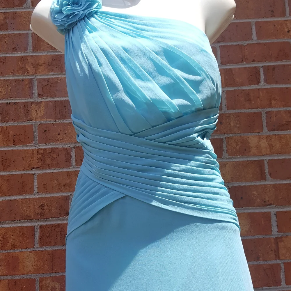 Floral Detailed One Shoulder Chiffon Dress DAVID'S  Spa - Picture 5 of 16